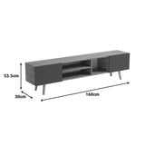 Dulap TV cu rafturi Osclo, Modern, Lemn, Sonoma-Antracit, 160x30x54 cm