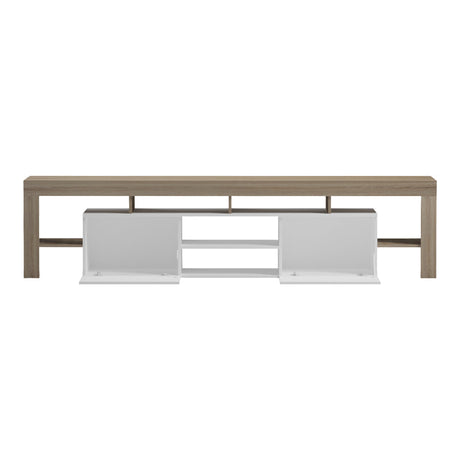 Dulap TV multifunctional Sonoma-White, Modern, Pal, 210x40x50 cm