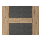 Dulap cu 4 usi Verzo MDF , stejar-alb 270x61x210 cm - Natural