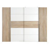 Dulap cu 4 usi Verzo MDF , stejar-alb 270x61x210 cm - Stejar