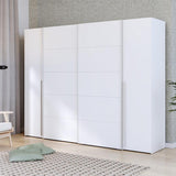 Dulap cu 4 usi Verzo MDF , stejar-alb 270x61x210 cm - Alb