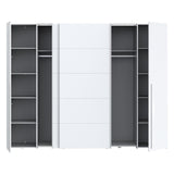 Dulap cu 4 usi Verzo MDF , stejar-alb 270x61x210 cm - Alb