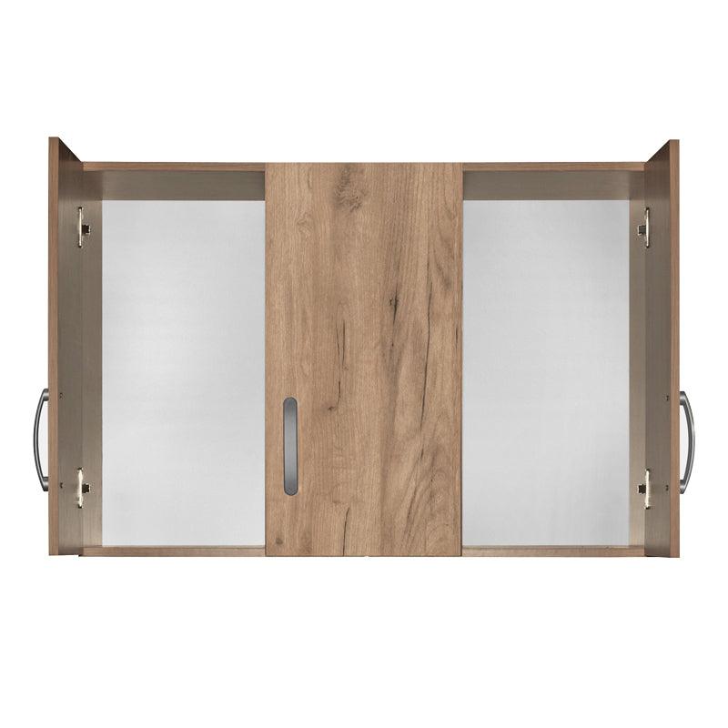 Dulap Zelia 3 usi, Alb - Natural, 90x42x60 cm - Natural