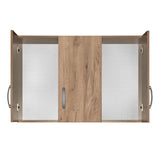 Dulap Zelia 3 usi, Alb - Natural, 90x42x60 cm - Natural