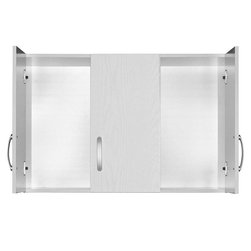 Dulap Zelia 3 usi, Alb - Natural, 90x42x60 cm - Alb