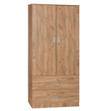 Dulap Zelia cu 2 usi si sertare, 79x42x180 cm - Dulap Zelia cu 2 usi si sertare, 79x42x180 cm - 249-000008