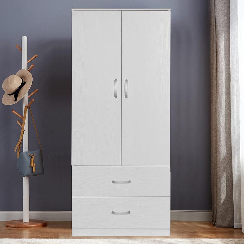 Dulap Zelia cu 2 usi si sertare, 79x42x180 cm - Alb