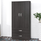 Dulap Zelia cu 2 usi si sertare, 79x42x180 cm - Negru