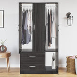 Dulap Zelia cu 2 usi si sertare, 90x42x180 cm - Negru