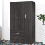 Dulap Zelia cu 2 usi si sertare, 90x42x180 cm - Negru