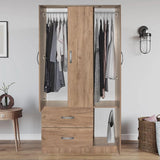Dulap Zelia cu 2 usi si sertare, 90x42x180 cm - Natural