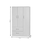 Dulap Zelia cu 2 usi si sertare, 90x42x180 cm - Alb