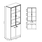 Dulapuri birou profesionale cu funcție de depozitare Oscar, Nuc-Antracit, 200x40x200 cm