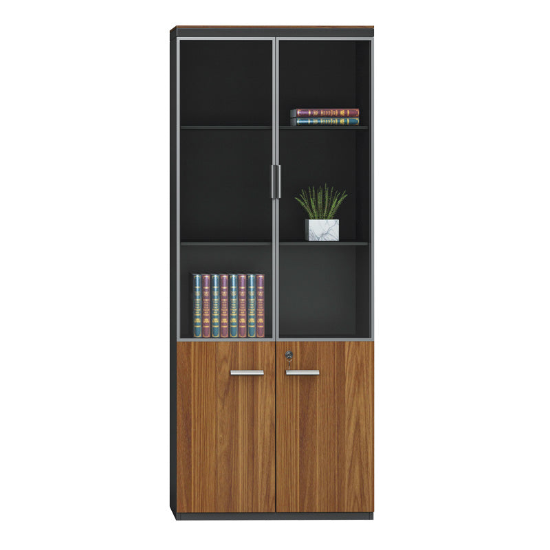 Dulapuri de birou profesionale Oscar, lemn, nuc-antracit, 160x40x200 cm