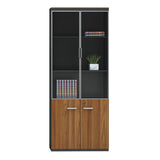 Dulapuri de birou profesionale Oscar, lemn, nuc-antracit, 160x40x200 cm