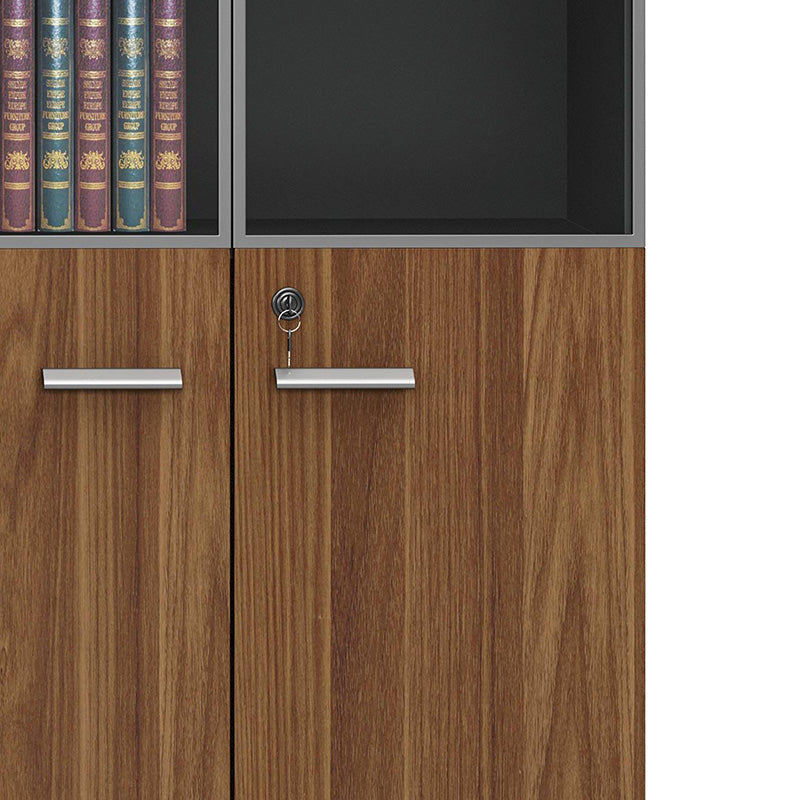 Dulapuri de birou profesionale Oscar, lemn, nuc-antracit, 160x40x200 cm