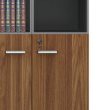 Dulapuri de birou profesionale Oscar, lemn, nuc-antracit, 160x40x200 cm