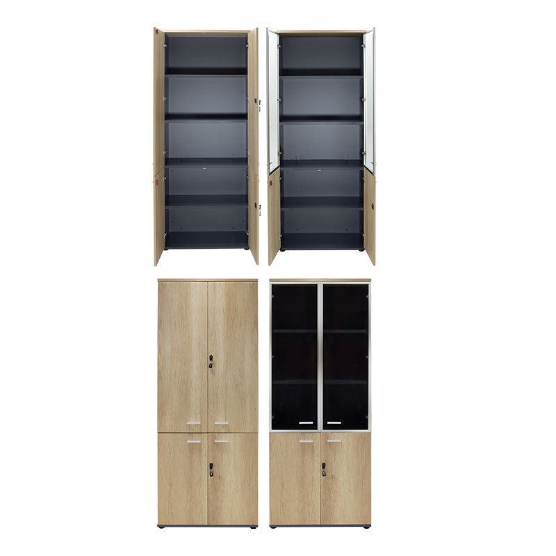 Dulapuri Lotus cu 4 usi din sticla/lemn, Stejar-Gri inchis, 160x45x180 cm, detaliu produs