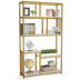 Biblioteca Denver Auriu, Finisaj Marmura, Alba, 100x30x160 cm