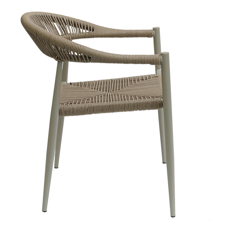 Fagen fotoliu stivuitor Auriu aluminiu-rattan pe Natural, 56x60x78 cm