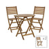 Fatel-Carpuva set de 3 mese de sufragerie din lemn masiv Natural de salcâm, D70x74 cm