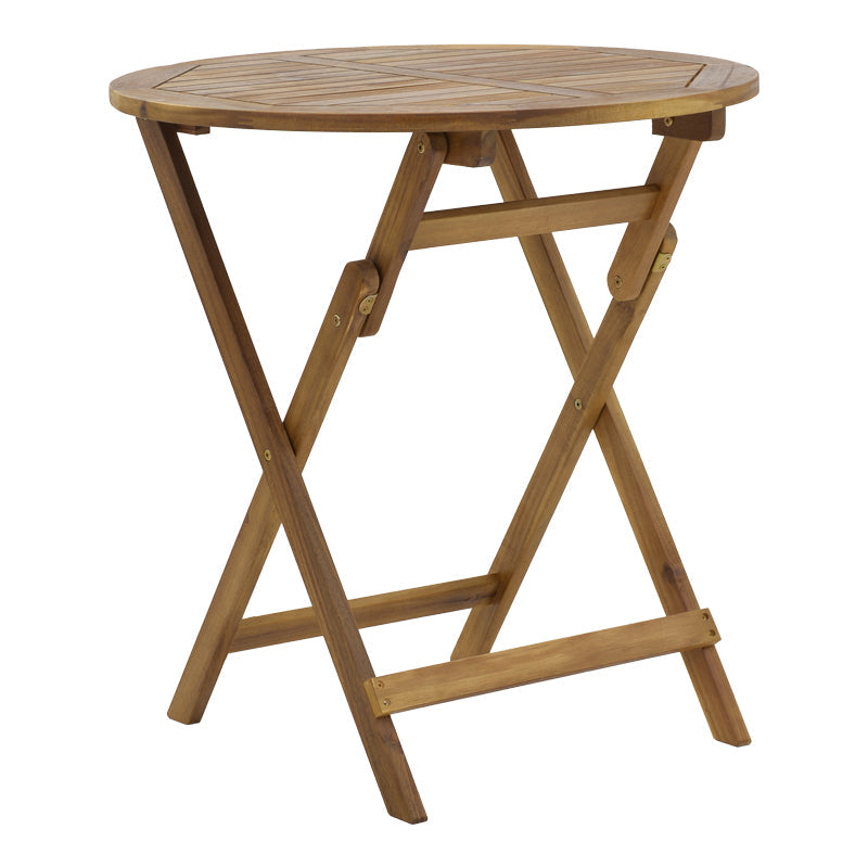Fatel-Carpuva set de 3 mese de sufragerie din lemn masiv Natural de salcâm, D70x74 cm