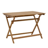 Fatel-Jaybo set de 5 mese pliabile din lemn masiv de salcâm, Natur, 100x65x72 cm