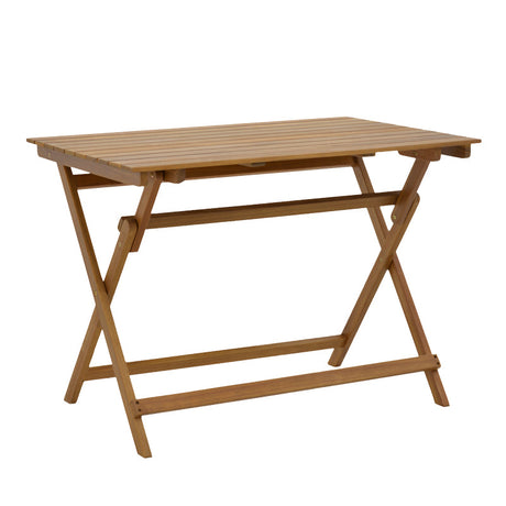 Fatel-Jaybo set de 5 mese pliabile din lemn masiv de salcâm, Natur, 100x65x72 cm