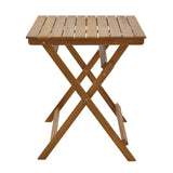 Fatel-Jaybo set de 5 mese pliabile din lemn masiv de salcâm, Natur, 100x65x72 cm