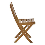Fatel-Jaybo set de 5 mese pliabile din lemn masiv de salcâm, Natur, 100x65x72 cm