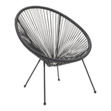 Fotoliu Acapulco cu structură metalică și aspect rattan, Metal și Rattan, Alb - Negru, 68x74x84 cm - Fotoliu Acapulco cu structură metalică și aspect rattan, Metal și Rattan, Alb - Negru, 68x74x84 cm
