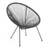 Fotoliu Acapulco cu structură metalică și aspect rattan, Metal și Rattan, Alb - Negru, 68x74x84 cm