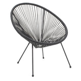 Fotoliu Acapulco metal negru- pe negru, 71x76x85 cm