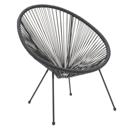 Fotoliu Acapulco metal negru- pe negru, 71x76x85 cm