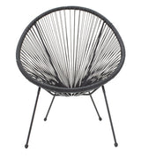 Fotoliu Acapulco metal negru- pe negru, 71x76x85 cm