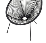 Fotoliu Acapulco metal negru- pe negru, 71x76x85 cm