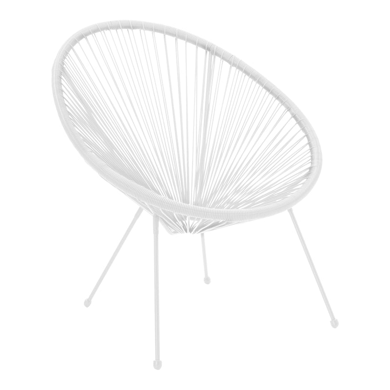 Fotoliu Acapulco cu structură metalică și aspect rattan, Metal și Rattan, Alb - Negru, 68x74x84 cm - Fotoliu Acapulco cu structură metalică și aspect rattan, Metal și Rattan, Alb - Negru, 68x74x84 cm - 218-000027