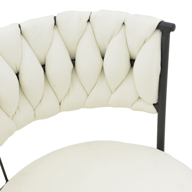 Fotoliu Alkia I textil, picior negru din metal, Bej, 57x59x72 cm