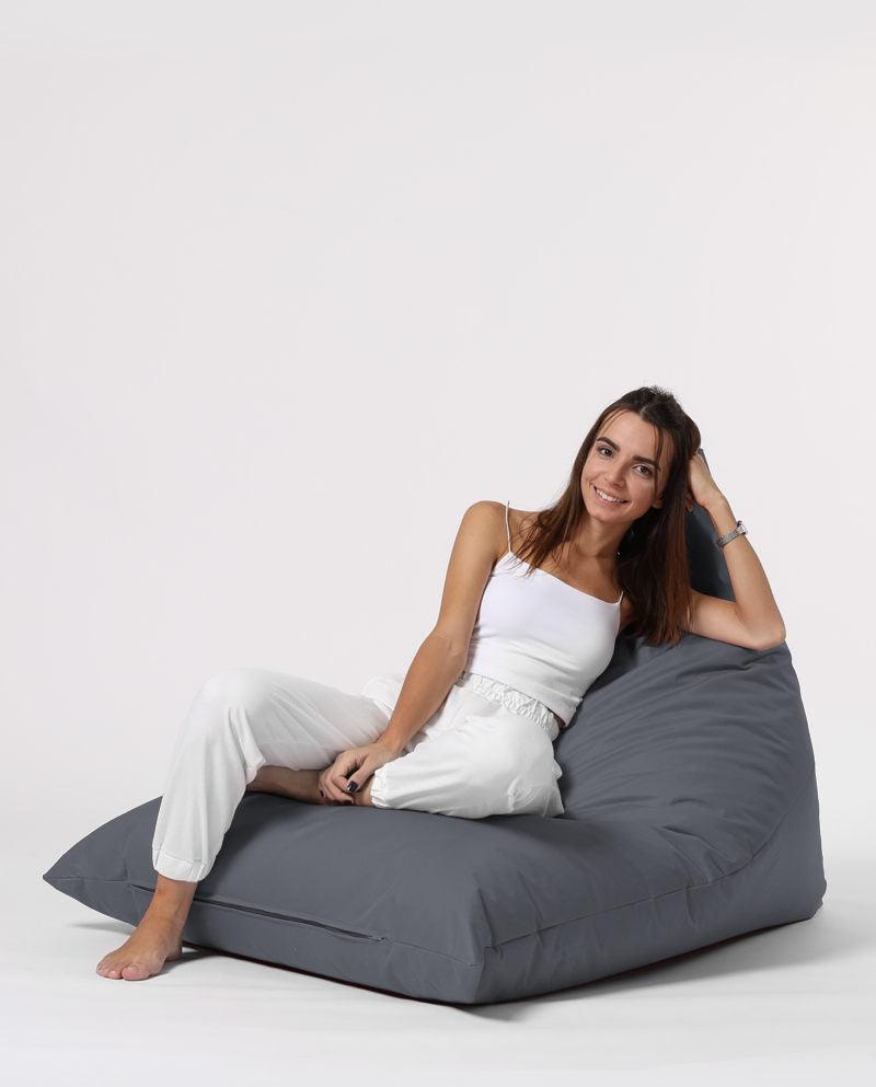 Fotoliu Bean Bag XL, Garden Bean Bag Borini, 145x90x35 cm - Gri inchis