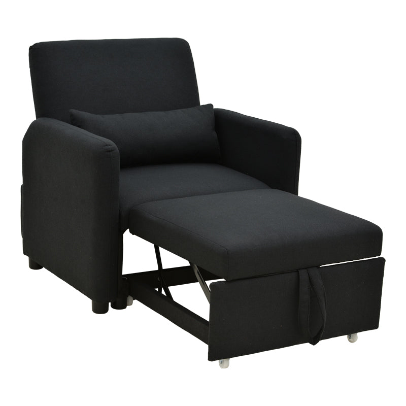 fotoliu-bed Flexa stofă, Gri - Negru, 85x92x84 cm - Negru
