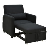 fotoliu-bed Flexa stofă, Gri - Negru, 85x92x84 cm - Negru