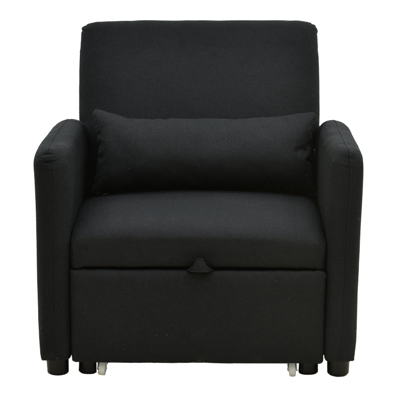 fotoliu-bed Flexa stofă, Gri - Negru, 85x92x84 cm - Negru