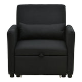 fotoliu-bed Flexa stofă, Gri - Negru, 85x92x84 cm - Negru