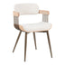 Fotoliu Cameo cu design metalic, stil bronz-alb-spalat-bej, 53x49x75 cm