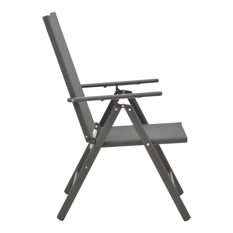 Fotoliu Candor metal antracit si textil, Gri, 65x56x106 cm