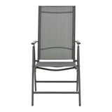 Fotoliu Candor metal antracit si textil, Gri, 65x56x106 cm