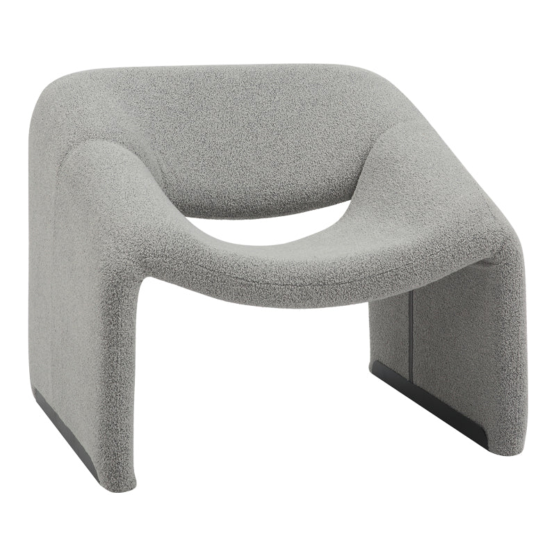 Fotoliu Clous boucle tesatura, Gri, 86x77x74 cm