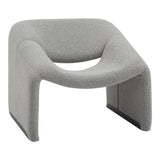 Fotoliu Clous boucle tesatura, Gri, 86x77x74 cm