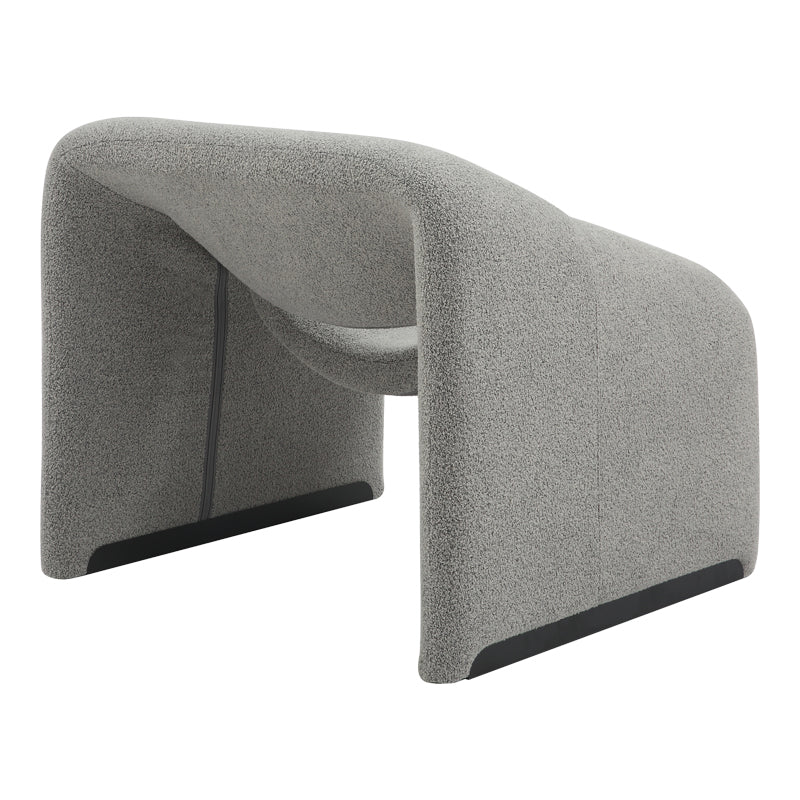 Fotoliu Clous boucle tesatura, Gri, 86x77x74 cm