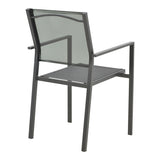 Fotoliu exterior Confidence, metal si textilene, 54x54x86 cm - Negru